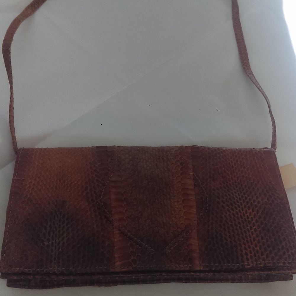 Brown Faux Snake skin handbag